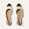 The Almond Slingback in Conch Captoe shown from the top.