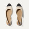 The Almond Slingback in Conch Captoe shown from the top.