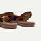 Close up of the heel The Almond Slingback in Eyelet Russet.