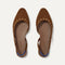 The Almond Slingback in Eyelet Russet shown from the top.