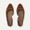 The Almond Slingback in Eyelet Russet shown from the top.