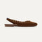 Side view of The Almond Slingback in Eyelet Russet.