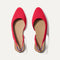 The Almond Slingback in Lollipop Red shown from the top.
