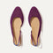 The Almond Slingback in Plum Mesh shown from the top.