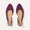 The Almond Slingback in Plum Mesh shown from the top.