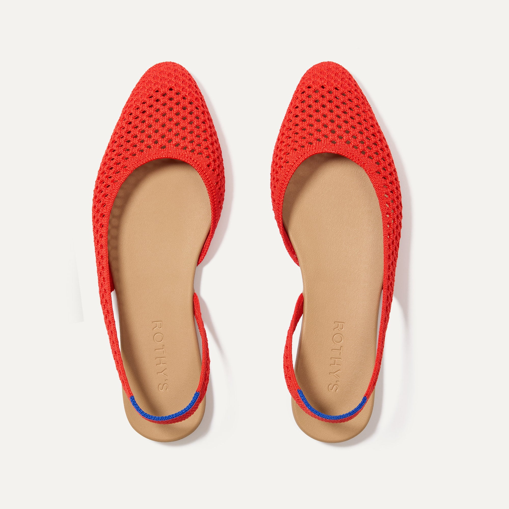 The Almond Slingback in Poppy Mesh | Women's Flats | Rothy's