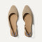 The Almond Slingback in Metallic Prosecco shown from the top.