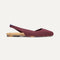 Side view of The Almond Slingback in Syrah.