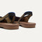 Close up of the heel The Almond Slingback in Butterscotch Stripe.