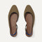 The Almond Slingback in Butterscotch Stripe shown from the top.