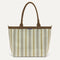 PDP |The Lightweight Zip Tote in Sunbeam Market Stripe shown from the front.