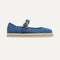 The Espadrille Mary Jane in Blue Breeze, shown from the side. 