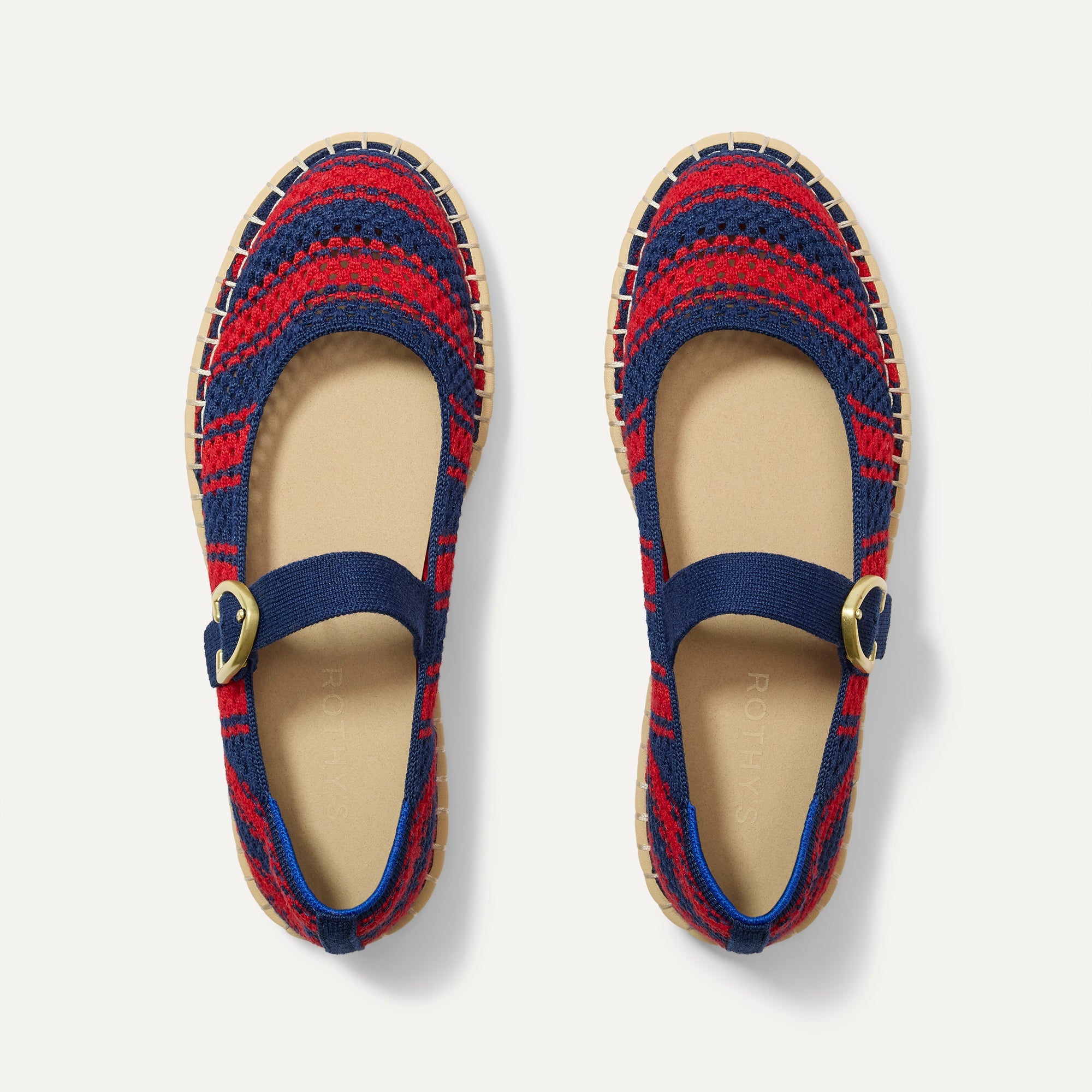 The Espadrille Mary Jane in Cherry Tide shown from the top.