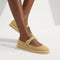hover | Model wearing The Espadrille Mary Jane in Metallic Golden Sun. 