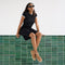 Alternate view of a model wearing The Espadrille Mary Jane in Wren. 