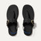 The T-Strap Sandal in Black shown from the top.