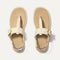 The T-Strap Sandal in Cream Puff shown from the top.