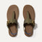 The T-Strap Sandal in Safari Green shown from the top.