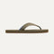 The Men's Flip Flop in Moss Green shown from the side.