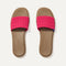 The Slide Sandal in Rouge Crochet shown from the top.