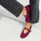 hover | Model wearing The Max Buckle Mary Jane in Berry Tweed.