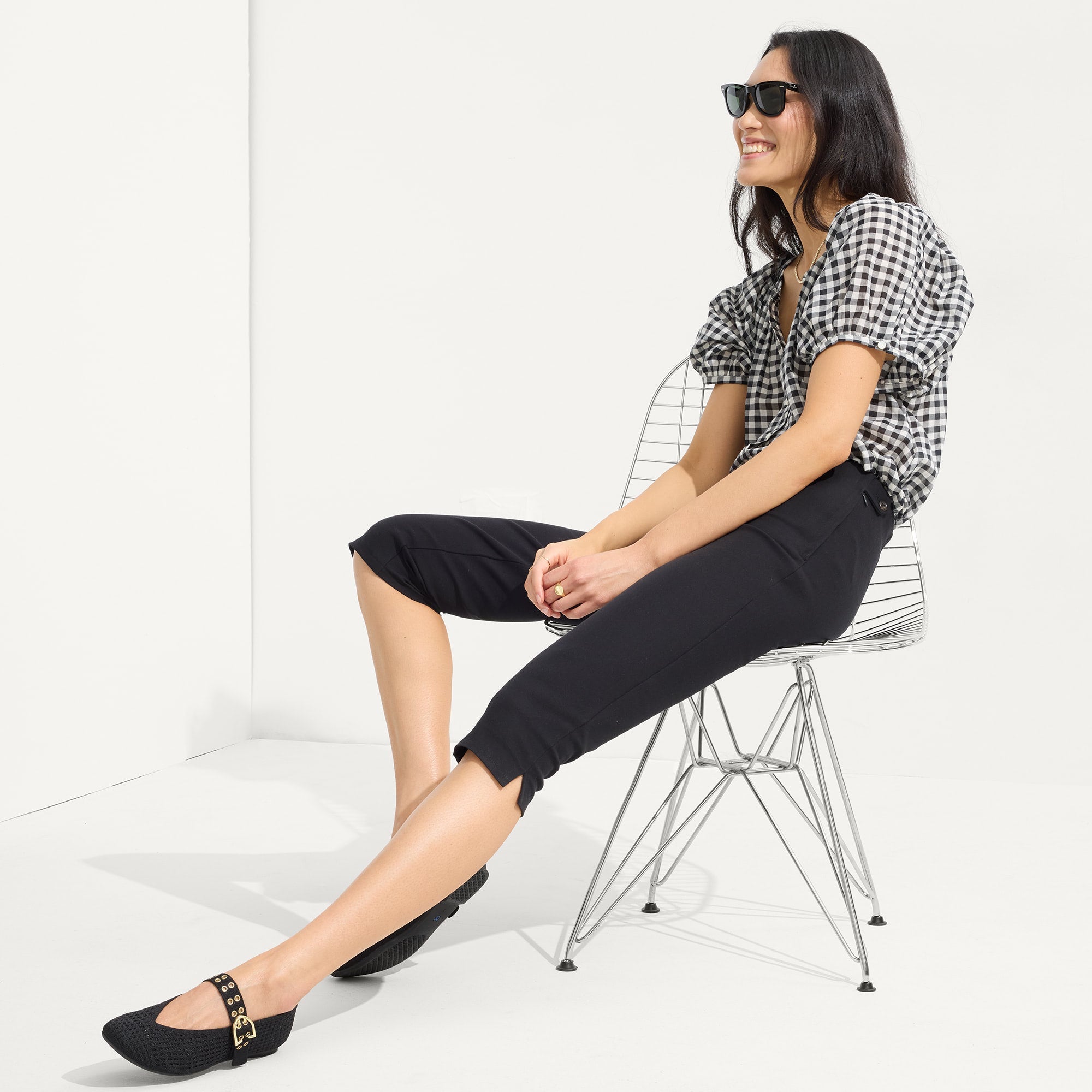 The Max Buckle Mary Jane in Black Mesh | Rothy's