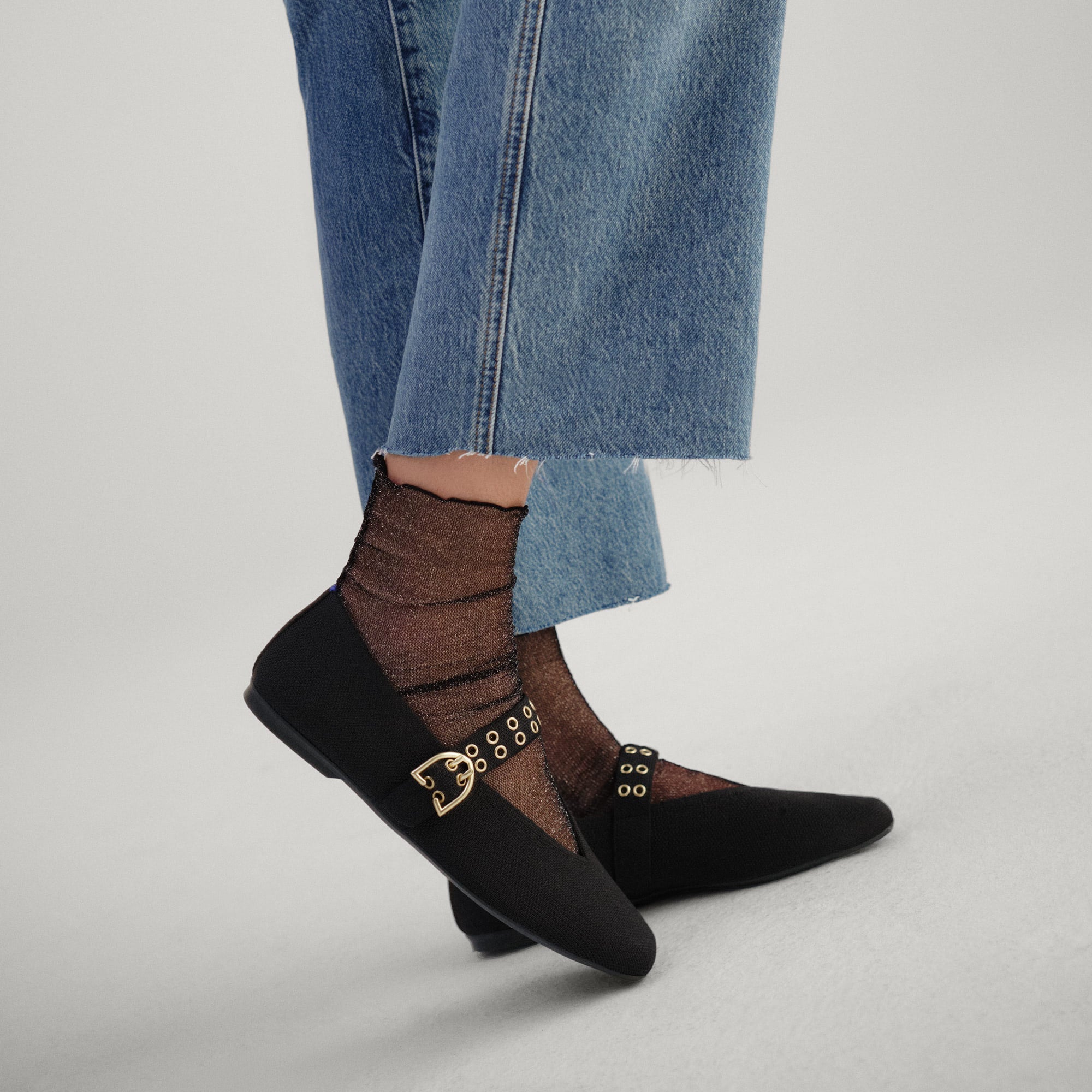 The Max Buckle Mary Jane in Black | Rothy's