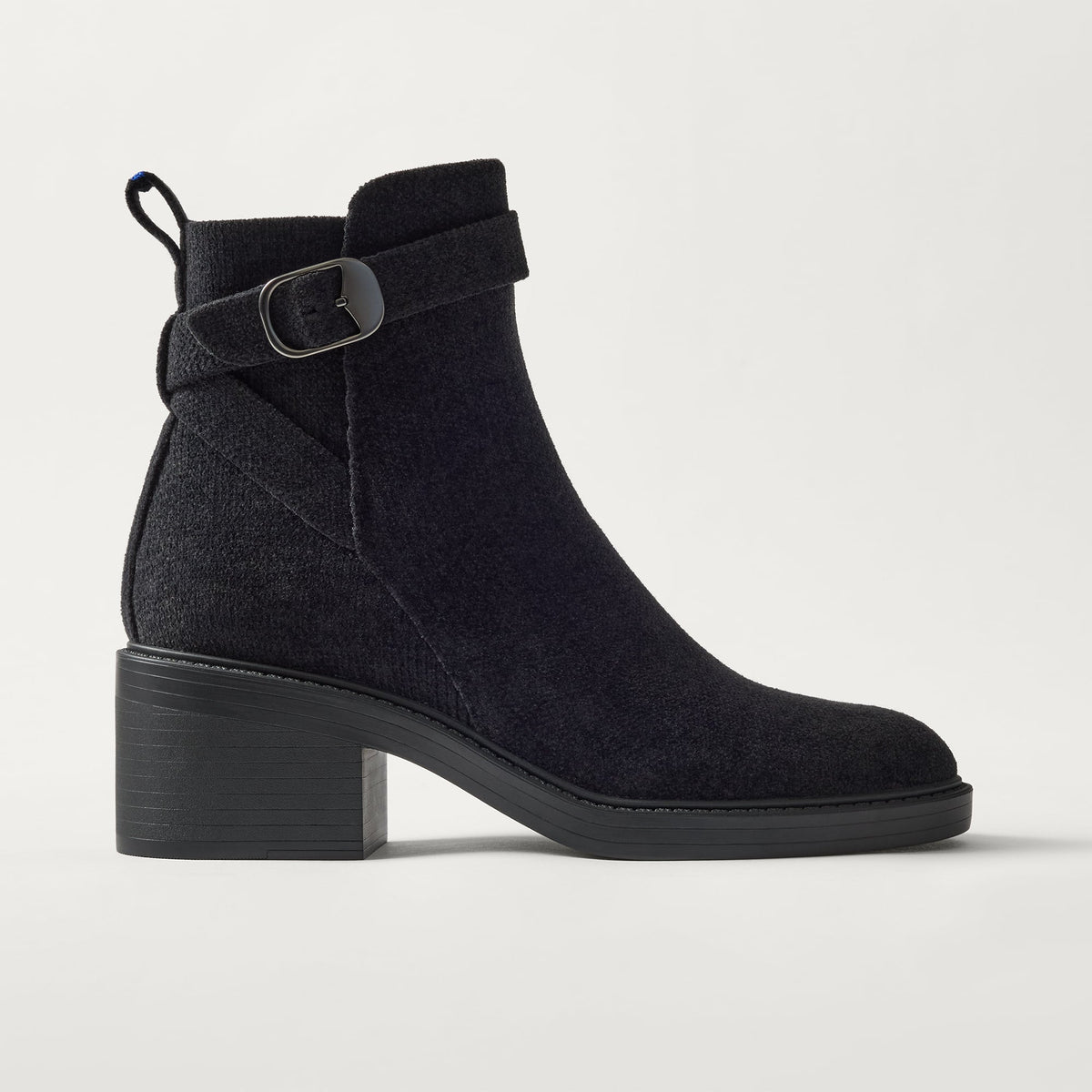 side | The Jodhpur Boot in ReVelvet Black shown from the side.