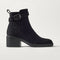 side | The Jodhpur Boot in ReVelvet Black shown from the side.