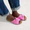 hover | Model wearing The Twist Slide in Snapdragon. 