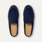The Penny Loafer Mule in ReVelvet Navy shown from the top.