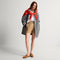 Alternate view of a model wearing The Penny Loafer Mule in ReVelvet Caramel.
