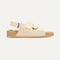 The Kids Double Strap Sandal in Conch shown from the side.