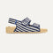 The Kids Double Strap Sandal in Sailor Stripes shown from the side.