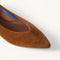 macro | Close up of the toe and vamp on The Point III in ReVelvet Russet.