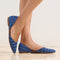 hover | Model wearing The D'Orsay Point in Sea Stripe.
