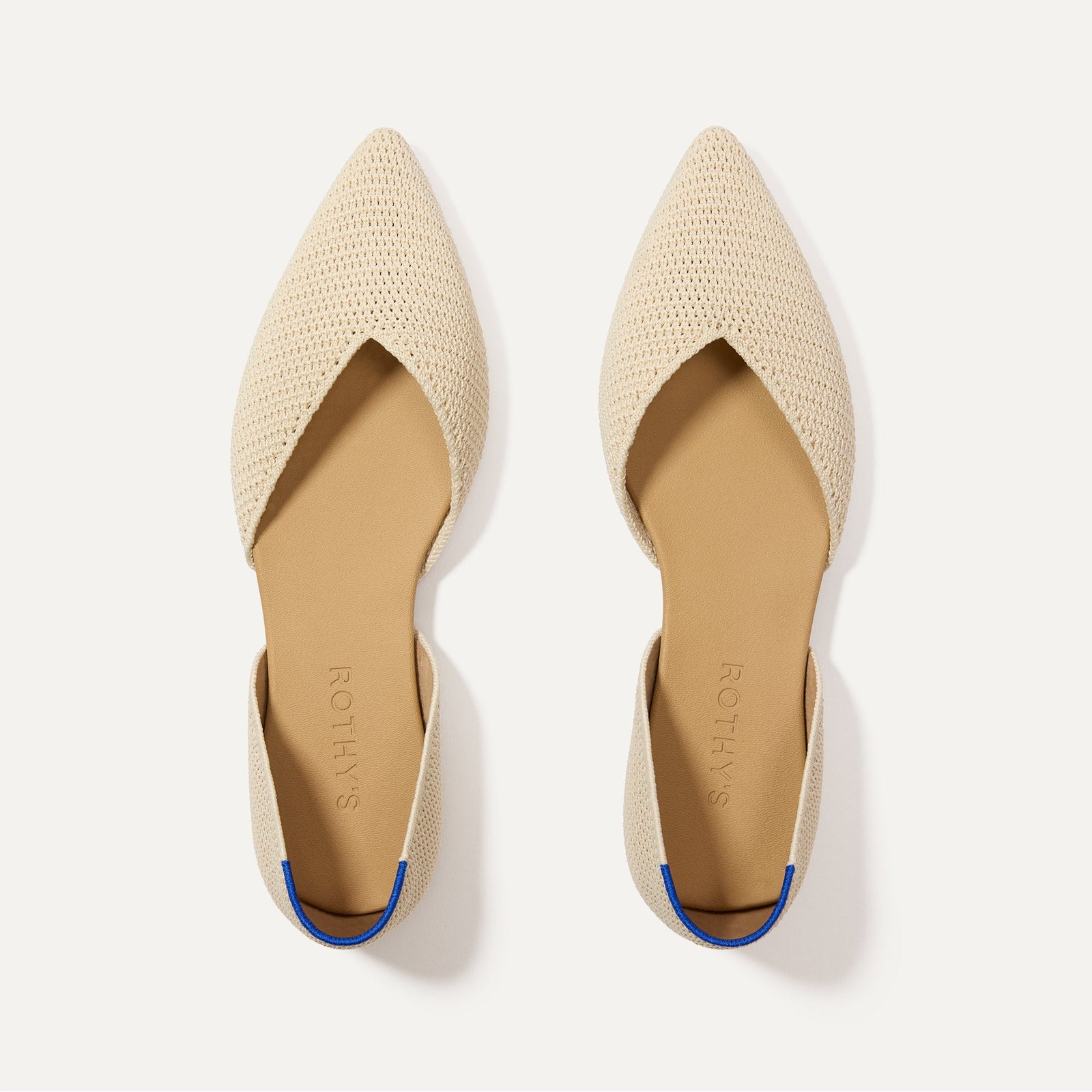 The D'Orsay Point in Conch Raffia-Knit | Flats | Rothy's