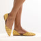 hover | Model wearing The D'Orsay Point in Daffodil Stripe
