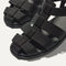 Close up of the straps across the top of The Fisherman Sandal in Black. 