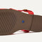 The outsole of The Fisherman Sandal in Scarlet.