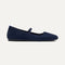 The Max Square Mary Jane in ReVelvet Navy shown from the side.