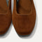 Top view of the square toe and rounded vamp of The Max Square Mary Jane in ReVelvet Russet.