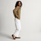 Alternate view of a model wearing The Max Square Mary Jane in ReVelvet Russet.