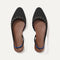 The Almond Slingback in Eyelet Black shown from the top.