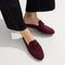 hover | Model wearing The Double Bit Loafer Mule in ReVelvet™ Syrah. 