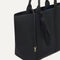 The Lighweight Tote in Black Licorice shown with its handy key leash.