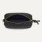 The Crossbody Camera Bag in Black Sand, shown from above, with the interior exposed.
