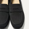 Close up of the toe and vamp of The Penny Loafer in Black.