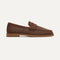 The Penny Loafer in Cinnamon Raffia-Knit shown from the side. 