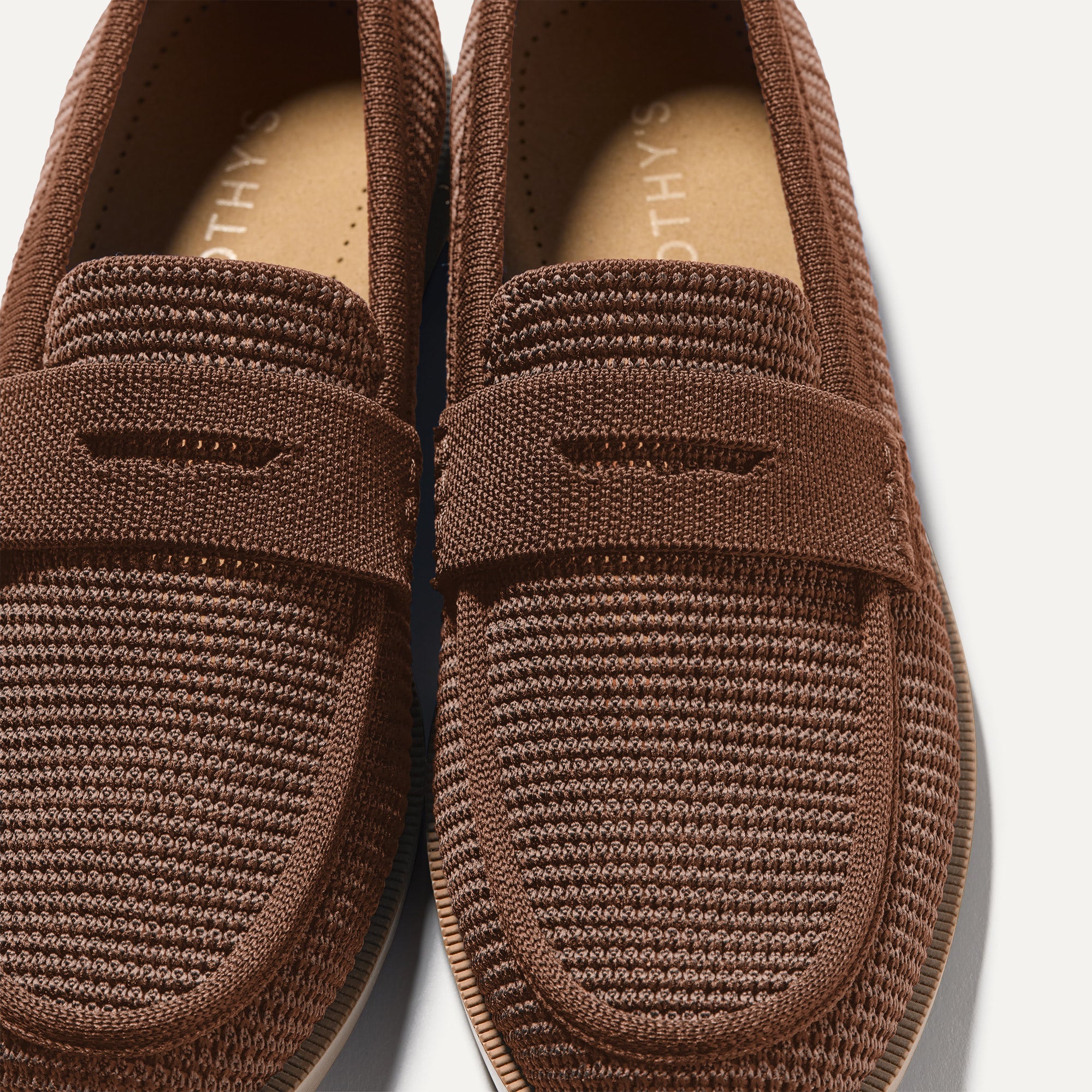 The Penny Loafer in Cinnamon Raffia-Knit for Women | Rothy display picture 1